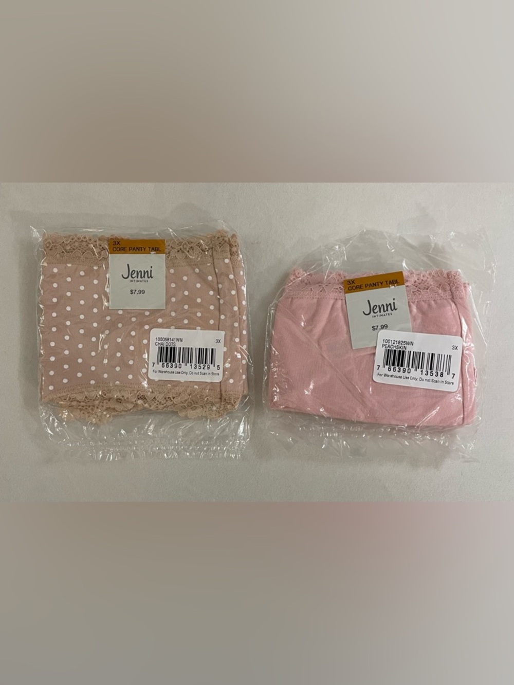 Jenni NWT Tan and White Polka Dot & Pink Panty SET Size 3X